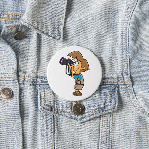 Badge Rond 7,6 Cm Photographe d'aventure garçon avec caméra
