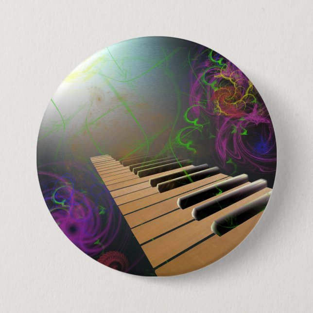 Badge Rond 7,6 Cm piano (Devant)