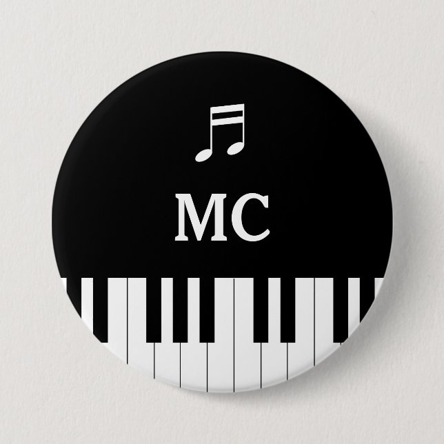 Badge Rond 7,6 Cm Piano Clavier Mariage Pin MC (Devant)