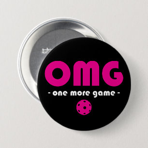 Badge Rond 7,6 Cm Pickleball One More Jeu noir / rose