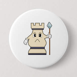 Badge Rond 7,6 Cm Pièce d'échecs Rook à Chess.PNG