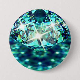 Badge Rond 7,6 Cm Pierre précieuse diamant élégante scintillante