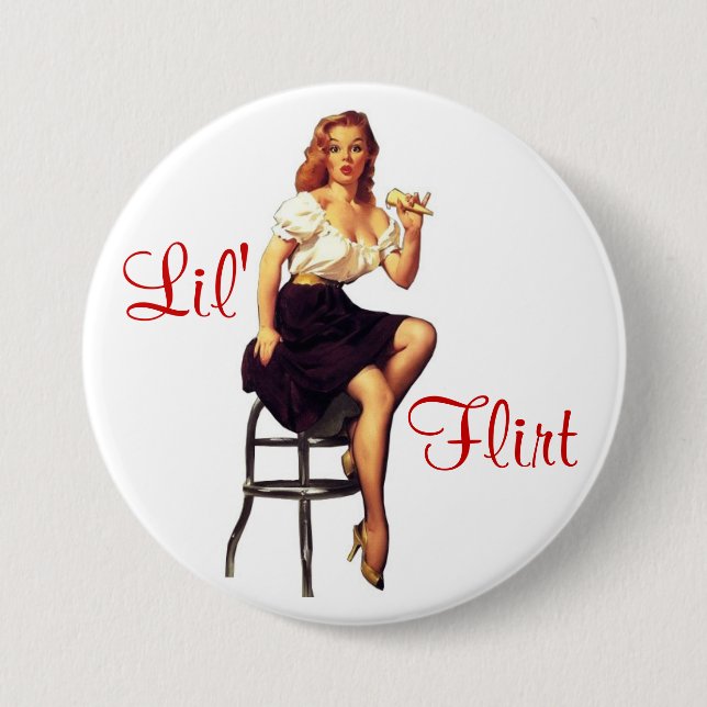 Badge Rond 7,6 Cm Pin- de flirt de Lil (Devant)