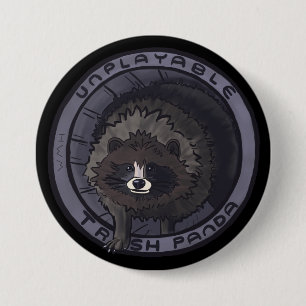 Badge Rond 7,6 Cm Pin injouable de panda de déchets - aucun