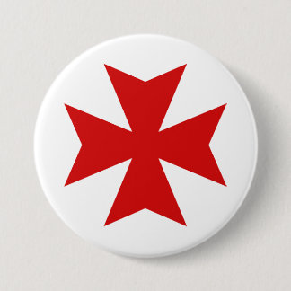 Badge Rond 7,6 Cm pin rouge croix maltaise #1