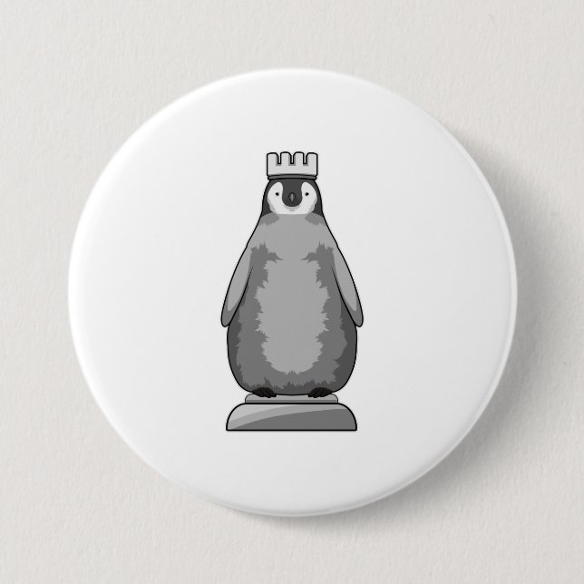 Badge Rond 7,6 Cm Pingouin (Devant)