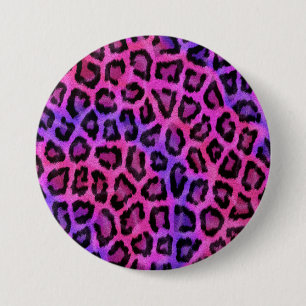 Badge Rond 7,6 Cm Pink and Purple Leopard Fur Spots Pattern