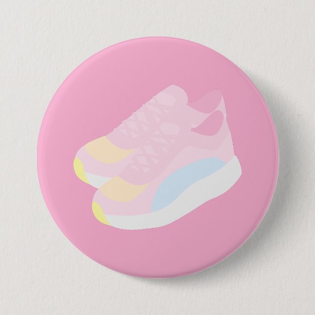 Badge Rond 7,6 Cm Pink Running Shoes (Devant)