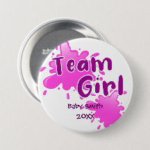 Pink Splash Genre révéler Team Girl rose Bouton