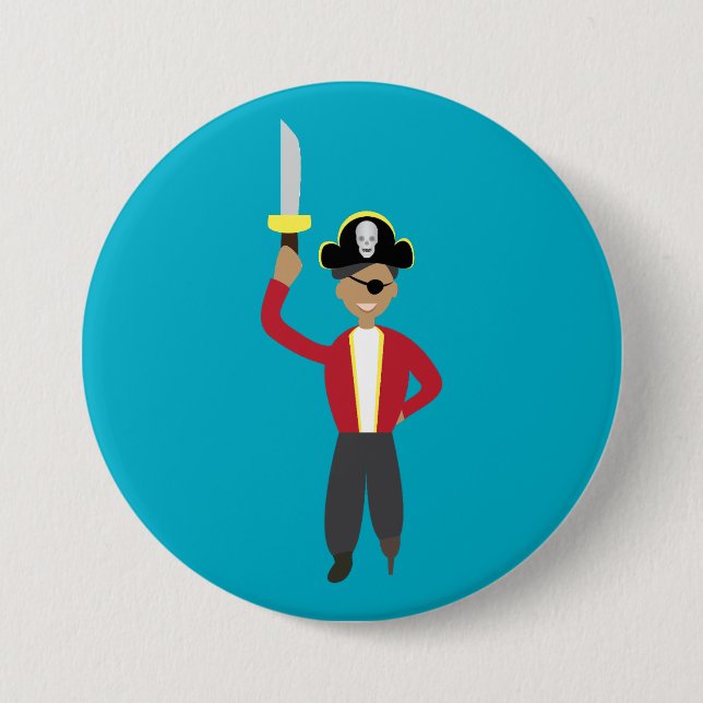 Badge Rond 7,6 Cm Pirate (Devant)