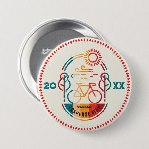 Badge Rond 7,6 Cm Piste cyclable Retro Traverse City
