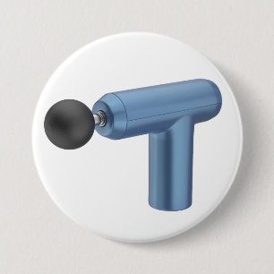 Badge Rond 7,6 Cm Pistolet de massage bleu