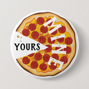 Badge Rond 7,6 Cm Pizza pepperoni drôle mignonne foodie