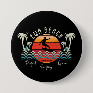 Badge Rond 7,6 Cm Plage Retro Ewa
