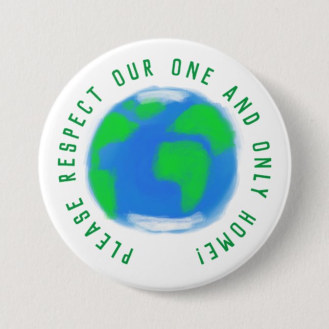 Badge Rond 7,6 Cm Planète Terre Respect Accueil Déclaration (Devant)
