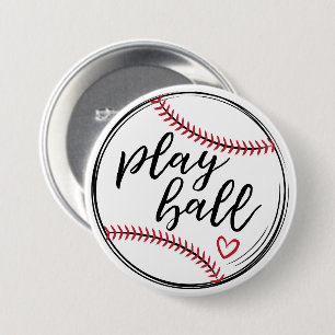 Badge Rond 7,6 Cm Play Ball Doodle Baseball Graphic, GraphicLoveShop