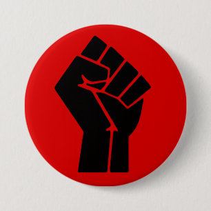 Badge Rond 7,6 Cm Poing de la puissance noire