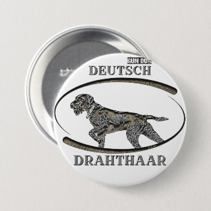 Badge Rond 7,6 Cm Pointeur À poils durs allemand