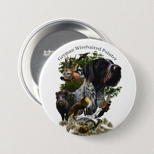 Badge Rond 7,6 Cm Pointeur À poils durs allemand