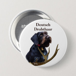 Badge Rond 7,6 Cm Pointeur À poils durs allemand