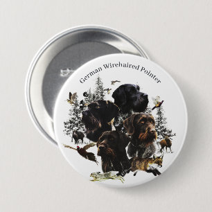 Badge Rond 7,6 Cm Pointeur À poils durs allemand