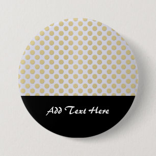 Badge Rond 7,6 Cm Points dorés sur argent