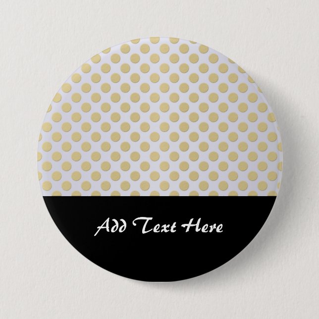 Badge Rond 7,6 Cm Points dorés sur argent (Devant)