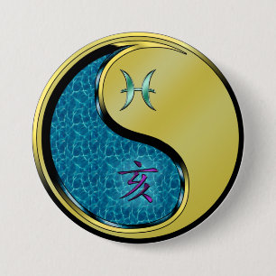 Badge Rond 7,6 Cm Poissons & Sanglier de Métal