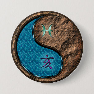 Badge Rond 7,6 Cm Poissons & Sanglier de Terre