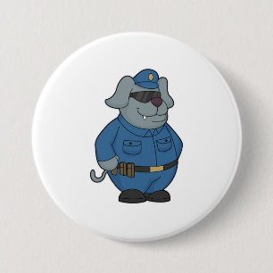 Badge Rond 7,6 Cm Police à chiens