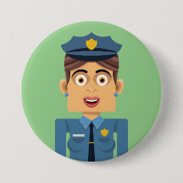 Badge Rond 7,6 Cm Policia