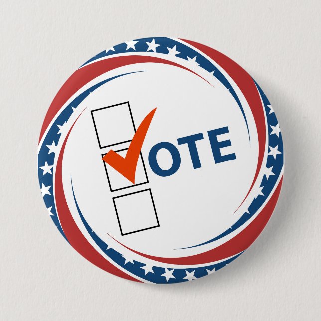 Badge Rond 7,6 Cm Politique USA Vote (Devant)