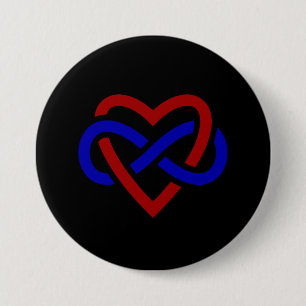 Badge Rond 7,6 Cm Polyamory Stolz-Unendlichkeits-Herz 