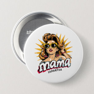 Badge Rond 7,6 Cm Pop Mama Retro Personnalisé Art 1