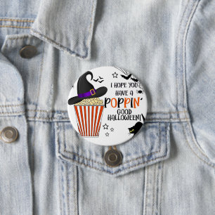 Badge Rond 7,6 Cm Popcorn tour ou traiter carré autocollant papier