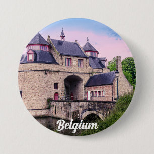 Badge Rond 7,6 Cm Porte historique de la ville à Bruges
