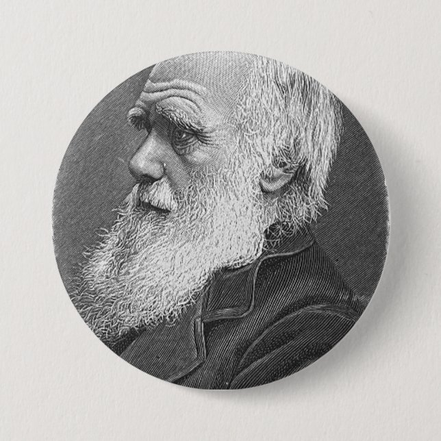 Badge Rond 7,6 Cm Portrait de Darwin (Devant)