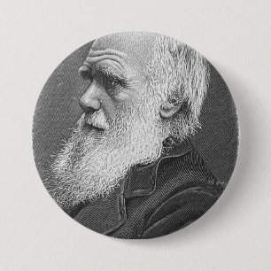 Badge Rond 7,6 Cm Portrait de Darwin