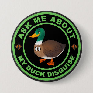 Badge Rond 7,6 Cm Posez-moi des questions sur mon déguisement de can
