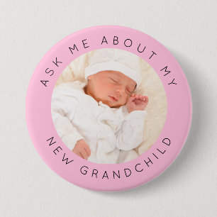 Badge Rond 7,6 Cm Posez-moi la question à propos de ma nouvelle peti