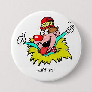 Badge Rond 7,6 Cm Pouce vers le haut, amusant MODÈLE clown,