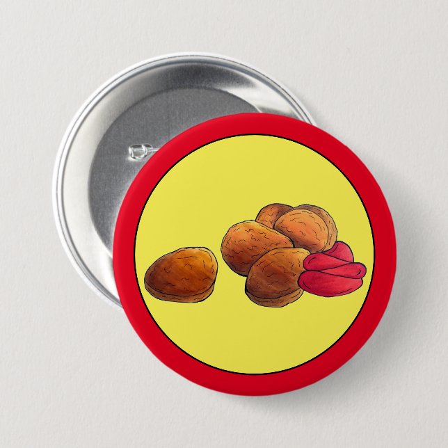 Badge Rond 7,6 Cm Poulet Nuggets Ketchup Junk Fast Food Foin (Devant & derrière)