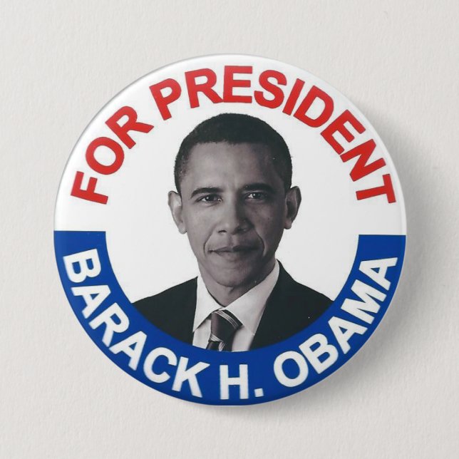 Badge Rond 7,6 Cm Pour le président Barack H. Obama (Devant)