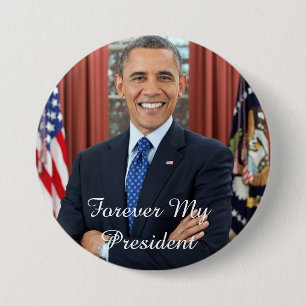 Badge Rond 7,6 Cm Pour toujours, mon président Barack Obama appuie l