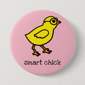 Badge Rond 7,6 Cm Poussin futé - grand bouton