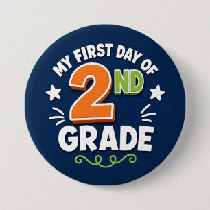 Badge Rond 7,6 Cm Premier jour de 2e année