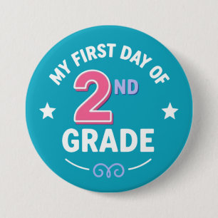 Badge Rond 7,6 Cm Premier jour de 2e année