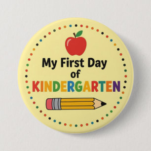 Badge Rond 7,6 Cm Premier jour de maternelle
