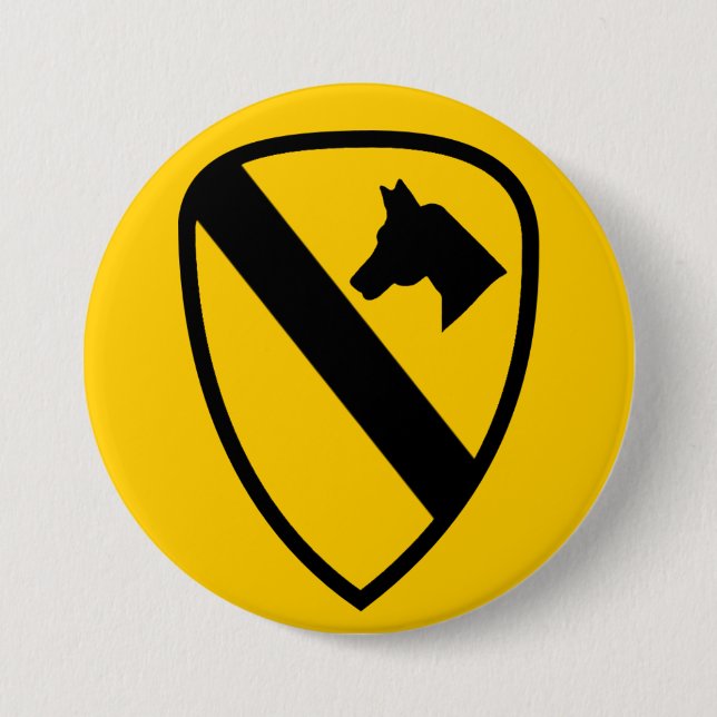 Badge Rond 7,6 Cm Première cavalerie (Devant)