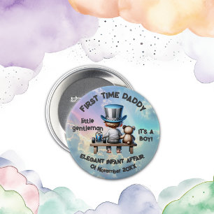 Badge Rond 7,6 Cm Première fois Papa - C'est un garçon